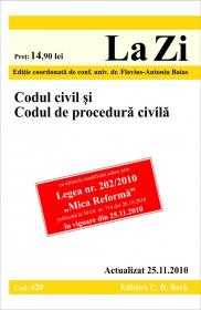 Codul civil si Codul de procedura civila (actualizat la 25.11.2010). Cod 420 - Editie coordonata de conf. univ. dr. Flavius-Antoniu Baias