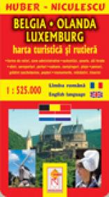 Belgia - Olanda - Luxemburg - Harta turistica si rutiera - HUBER - NICULESCU